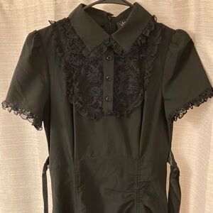 Black Lace Collared Dress